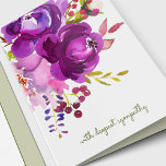 Élégante carte de sympathie florale violette<br><div class="desc">Entrez dans un royaume de sympathie sincère avec nos cartes de sympathie tendres, ornées d'une aquarelle fleurie dans les tons violets. Conçues pour honorer et chérir la mémoire de votre être cher, ces cartes offrent des expressions douces de réconfort à partager entre famille et amis en temps de perte. Ils...</div>