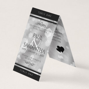 Elégante carte de table 10th Tin Mariage Anniversa