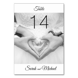 Élégante carte de table Mariage photo traditionnel