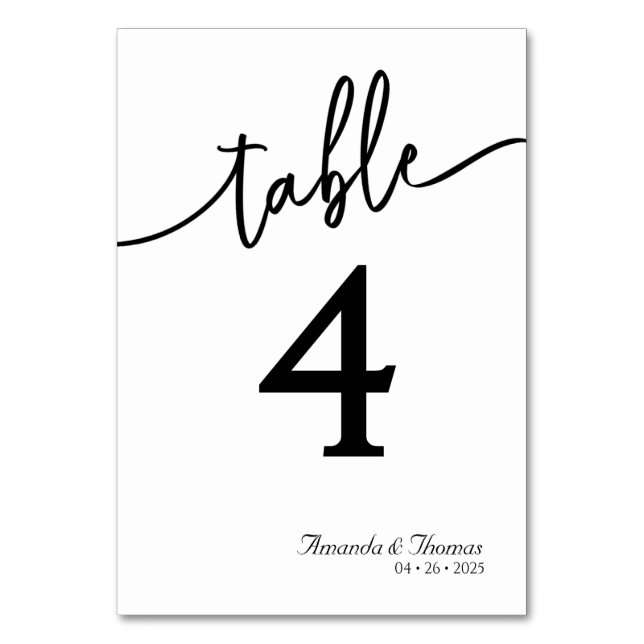 Élégante carte de table minimaliste moderne (Par défaut)