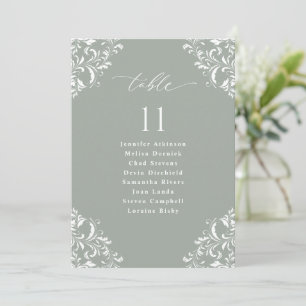 Élégante carte de tableau de sièges de mariage ver