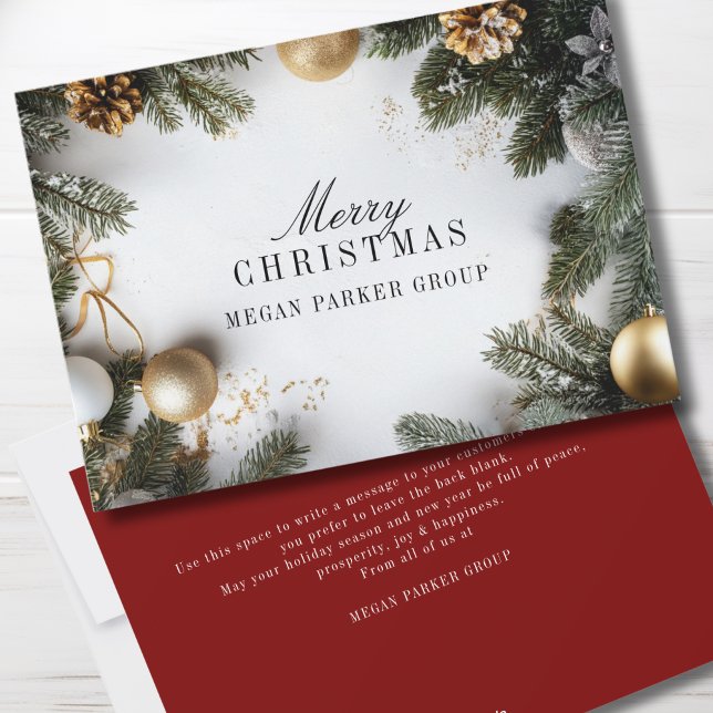 Elégante carte de vacances de Noël Pine Tree Busin (Elegant Christmas Pine Tree Business Holiday Card)