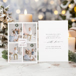 Elégante carte de vacances Red Merry & Bright 4 Ph<br><div class="desc">Carte photo de vacances simple et élégant avec texte personnalisé sur le dos. Pour une personnalisation plus avancée de cette conception,  veuillez cliquer sur le lien personnaliser pour modifier la police,  la taille,  la couleur,  etc.</div>