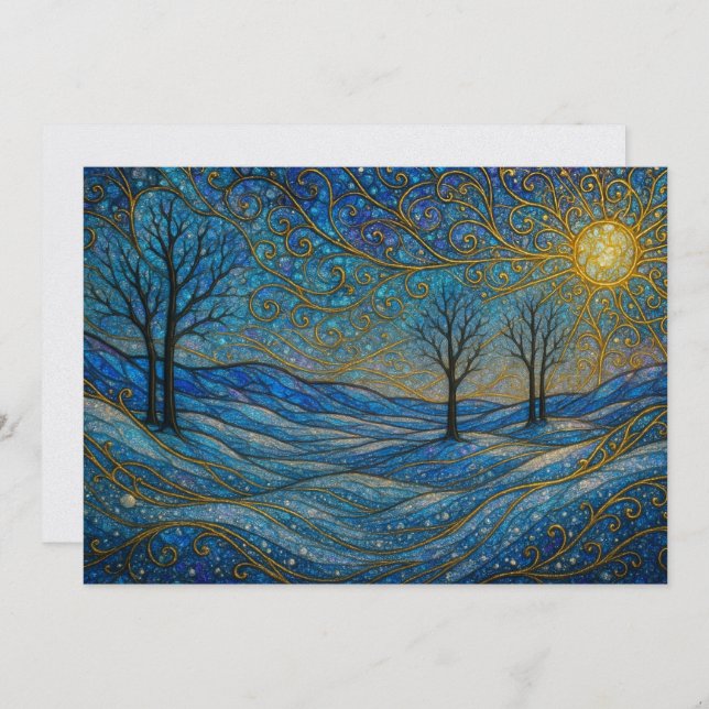 Élégante carte de vacances Whimsical moderne uniqu (Devant / Derrière)