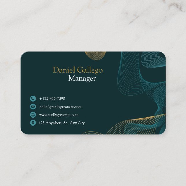 Élégante Carte de Visite Entreprise Abstraite Sarc (Devant)