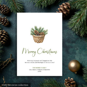Élégante carte de vœux de Noël bohème botanique ru
