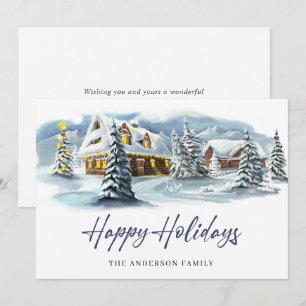 Élégante carte de vœux de Noël de pays d'hiver