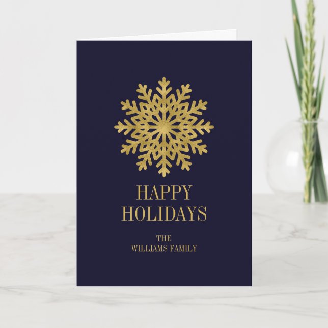 Elégante Carte de voeux de Noël Gold (Devant)