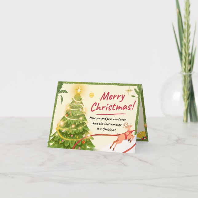 Elégante carte de voeux de Noël Joyeux (Devant)
