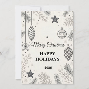 Elégante carte de voeux de Noël scandinave