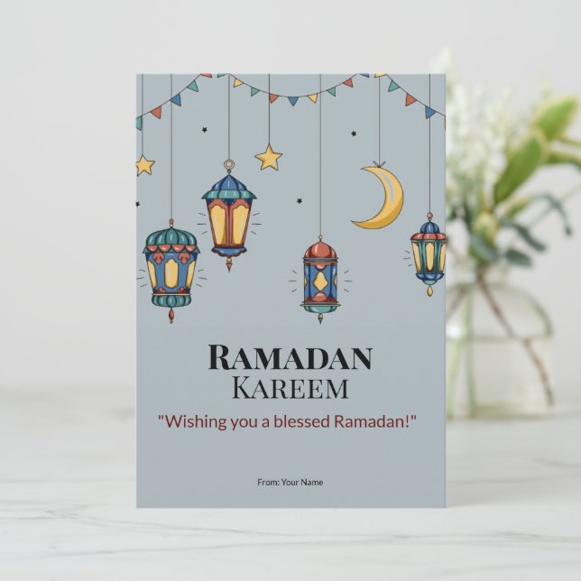 Elégante carte de voeux du Ramadan islamique - Cus (Debout devant)