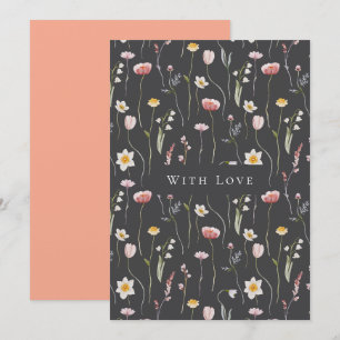 Elégante carte de voeux florale "Avec amour"