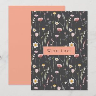 Elégante carte de voeux florale "Avec amour"