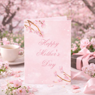 Élégante carte de vœux florale Sakura pour maman