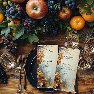 Elégante carte des vins de vignoble