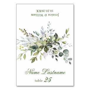Elégante carte d'escorte Mariage Eucalyptus Waterc