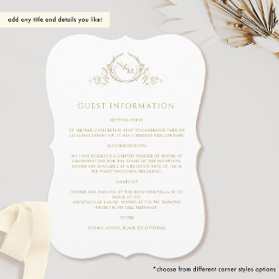 Elégante Carte d'information du client Champagne M