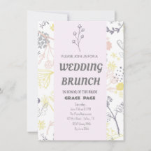 Elégante carte d'invitation Brunch Mariage floral