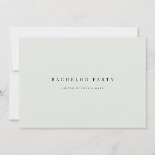 Élégante carte d'invitation de Bachelor Sage noir