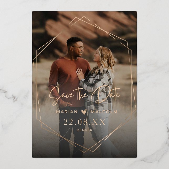 Elégante carte d'invitation de mariage (Recto)