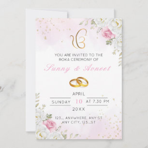 Elégante carte d'invitation Floral Roka