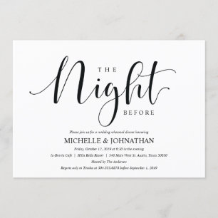 Élégante carte d'invitation pour le dîner de répét