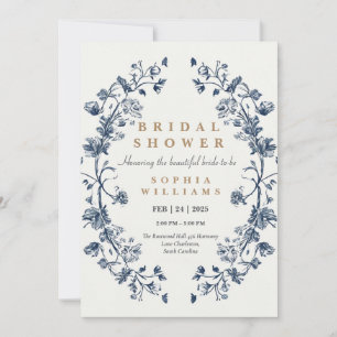 Elégante carte d'invitation wedding shower Floral