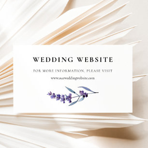 Elégante carte du site web mariage de lavande fleu