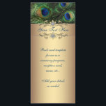 Élégante carte en rack Emerald Green Gold Peacock<br><div class="desc">Élégante voiture à porte bleu royal vert émeraude. Ce design élégant de carte paon fonctionne bien comme un programme de mariage, cartes menu, carte de réception, etc. Ajoutez vos détails en ajoutant les détails de votre événement, le style de police, la taille et la couleur de la police et le...</div>