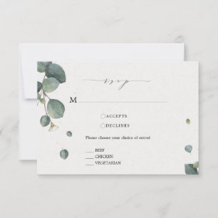 Elégante Carte Eucalyptus RSVP Avec Options De Rep