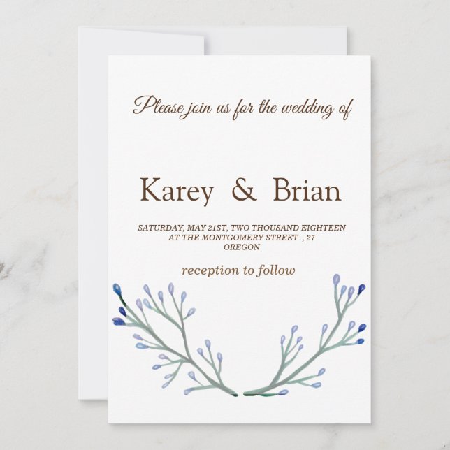 Élégante, Carte Faire-part de mariage minimale (Devant)