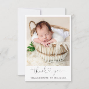 Elégante carte faire-part de naissance bébé avec p