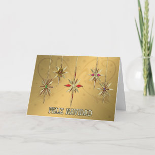 Elégante carte Feliz Navidad avec ornements