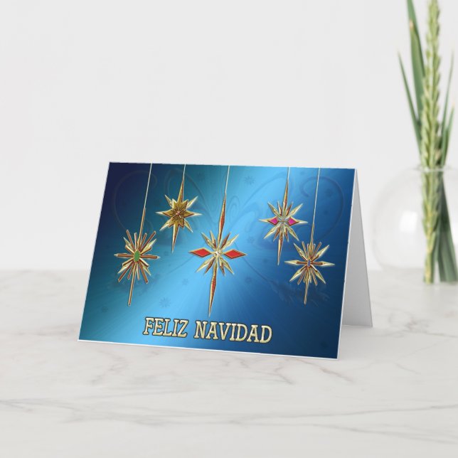 Elégante carte Feliz Navidad avec ornements (Devant)