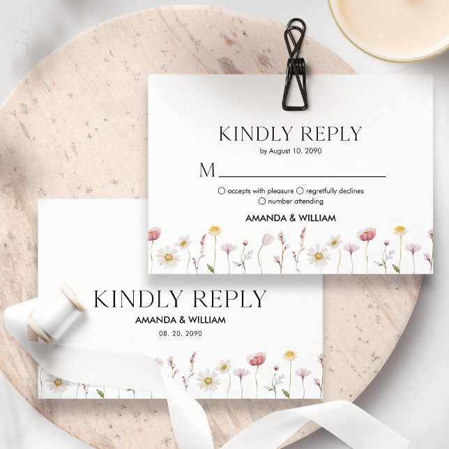 Elégante carte Floral RSVP pour Mariages (Créateur téléchargé)
