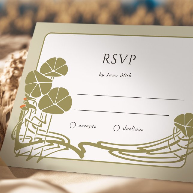 Elégante carte ivoire et or RSVP (Créateur téléchargé)