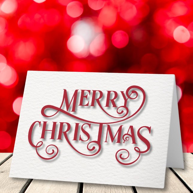 Elégante carte Joyeux Script de Noël avec Gold Tre (Créateur téléchargé)