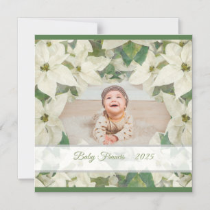 Elégante carte magnétique blanche Poinsettia Baby