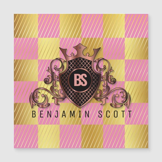 Élégante carte magnétique en laiton (Devant)