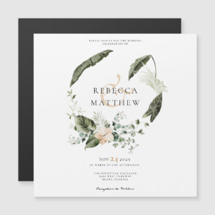 Elégante carte magnétique Mariage florale Boho
