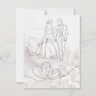 Élégante carte Mariage blanc minimaliste
