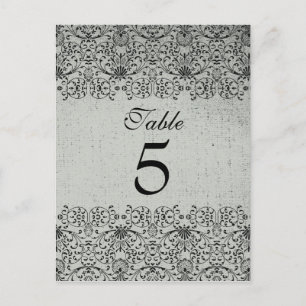 Elégante carte mariage damassé en argent noir