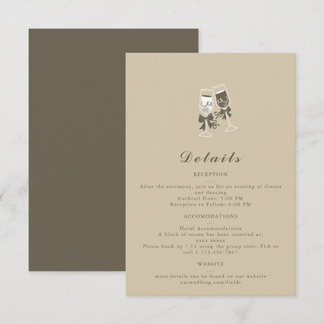 Elégante carte Mariage de sable vert (Devant / Derrière)