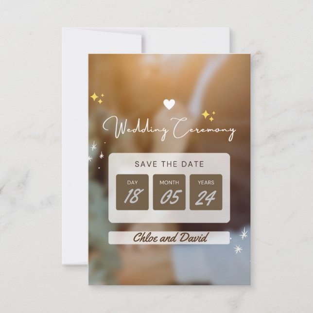 Élégante carte Mariage "Enregistrer la date" - mod (Devant)