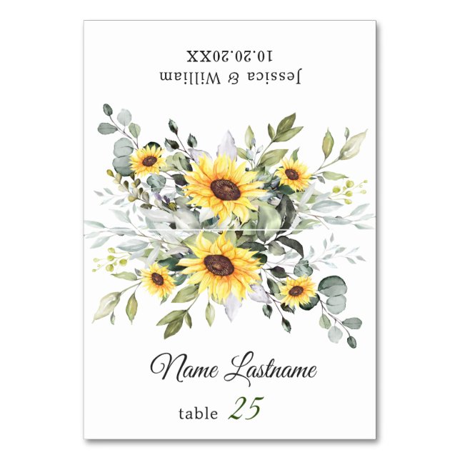 Elégante carte Mariage Eucalyptus tournesol (Par défaut)