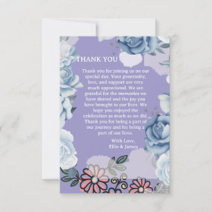 Elégante carte mariage Floral Purple