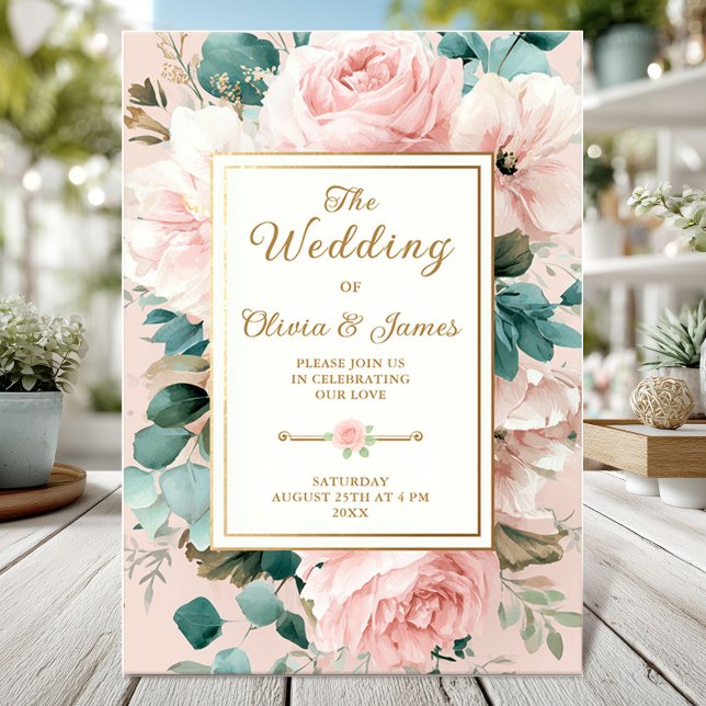 Elégante carte mariage florale (Créateur téléchargé)