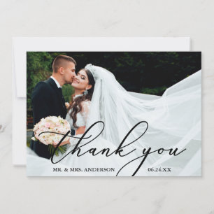 Elégante carte Mariage Merci de calligraphie moder