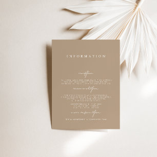 Élégante carte Mariage moderne Pale Taupe