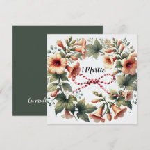 Elégante carte martie 1 avec message arrière perso